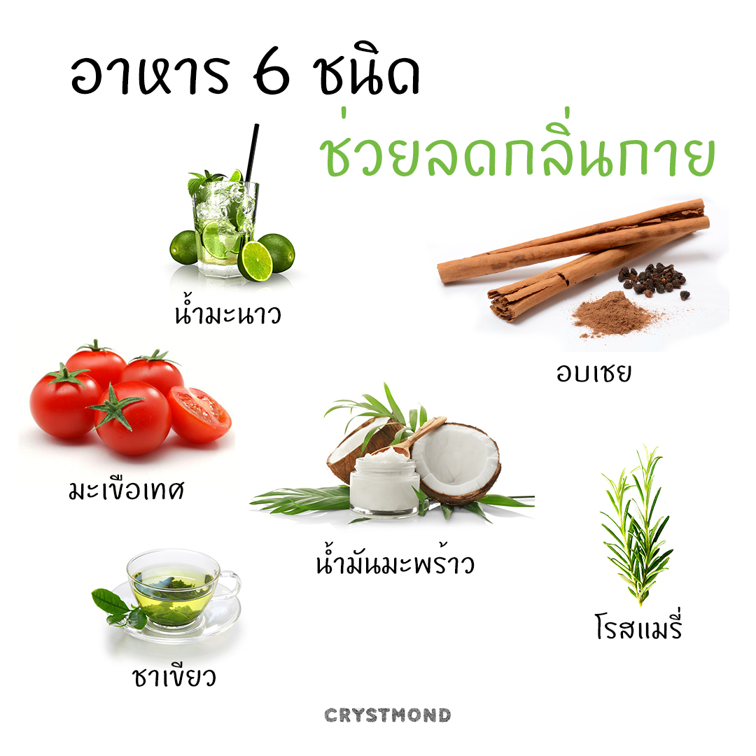 6 FOODS HELP REDUCE BODY ODOR อาหาร ช่วยลดกลิ่นกาย